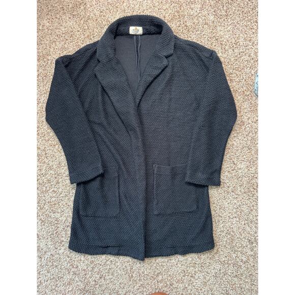 Marine Layer Women's Woven Cotton Blend Black Cardigan Sweater, Size Small - Picture 13 of 13